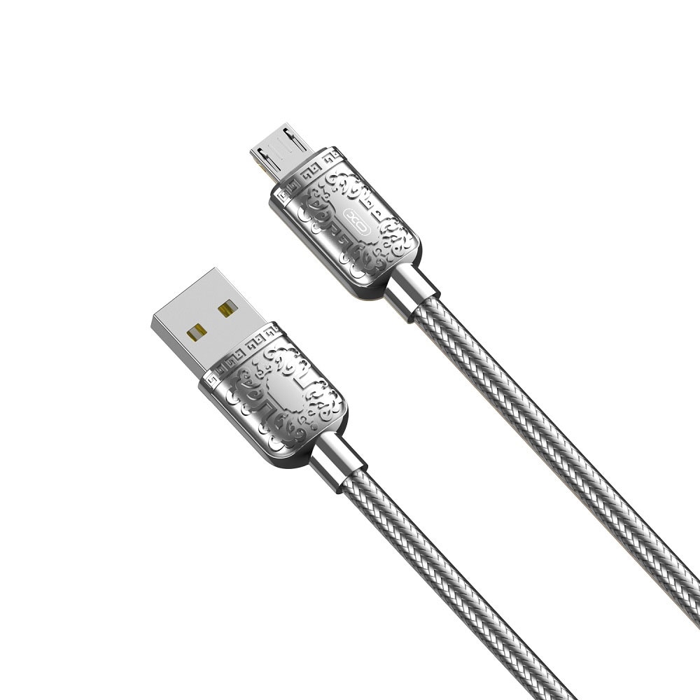 XO USB - microUSB 1,0 m 2,4A - sølv
