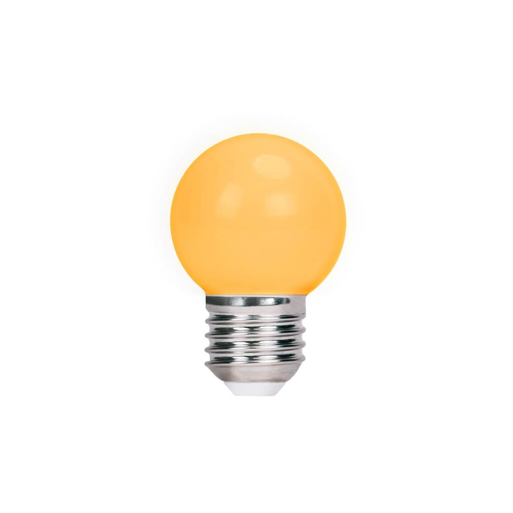 LED-lampe E27 G45 2W 230v gul 5-pak