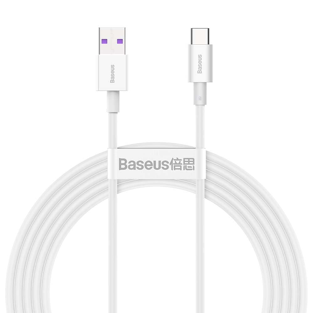 Baseus USB - USB-C 2,0m 66W - hvit