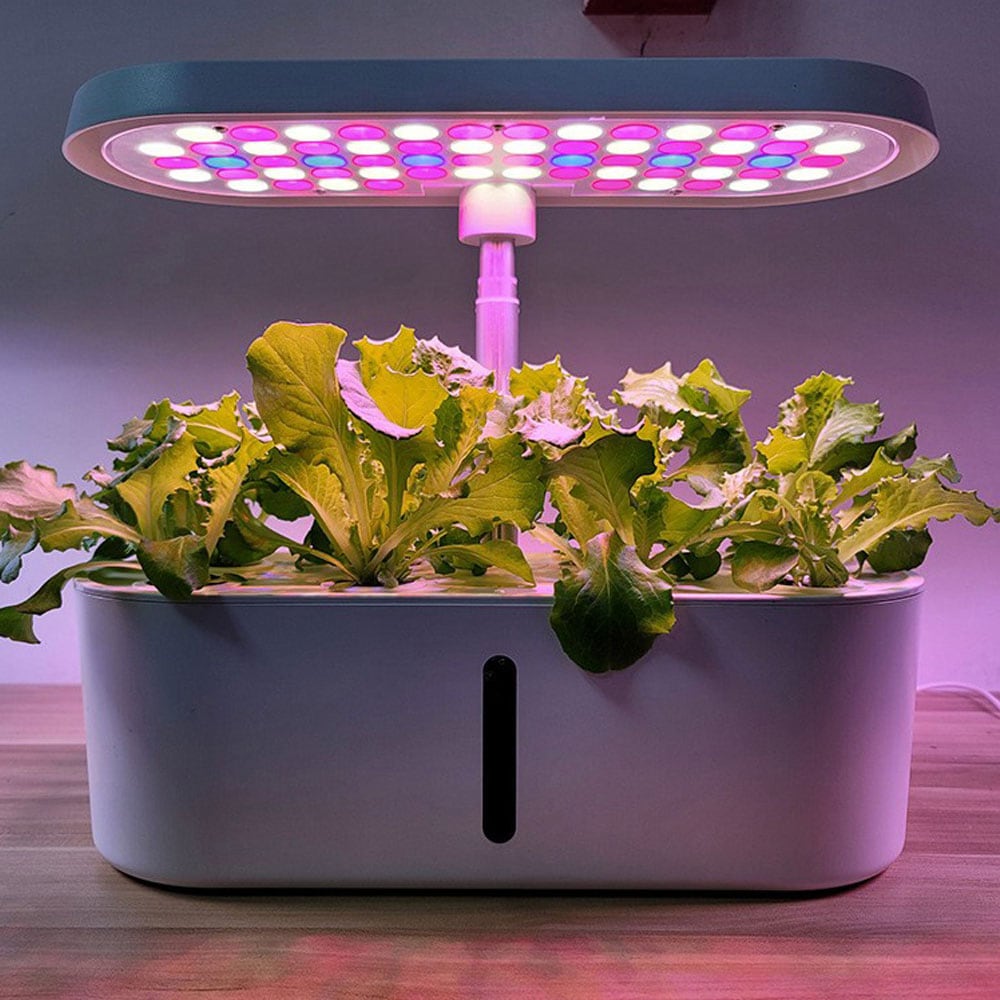 Minidrivhus med plantelampe
