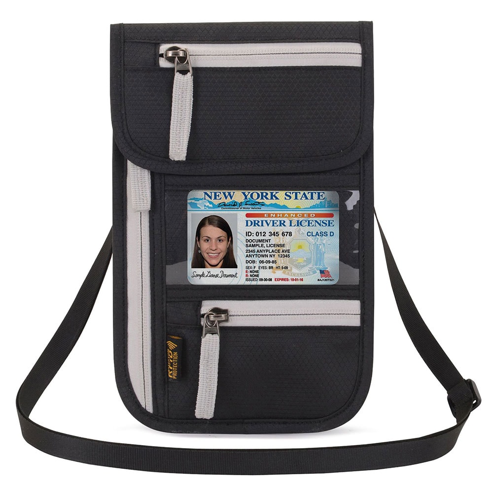 Reiselommebok med RFID-beskyttelse - Sort