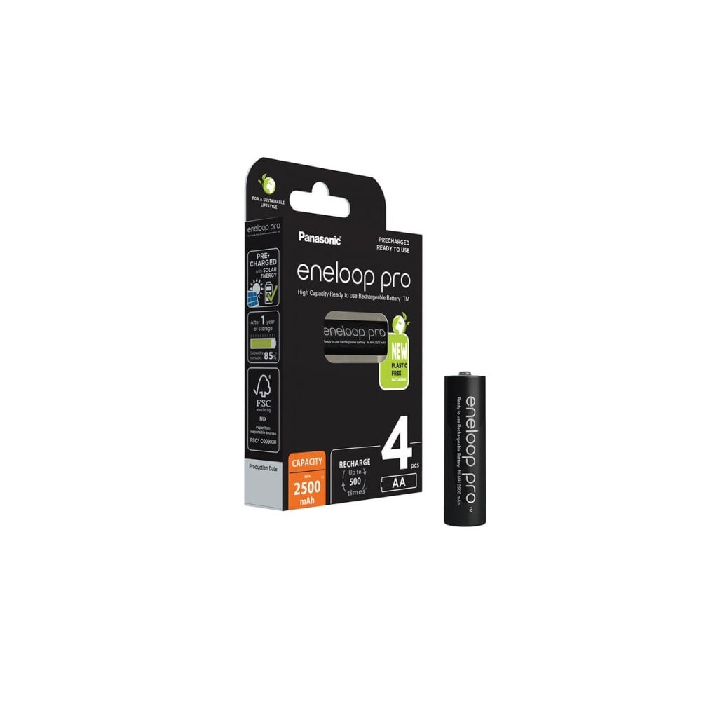 Panasonic Eneloop Pro AA-Batterier 2500mAh 4-pakning