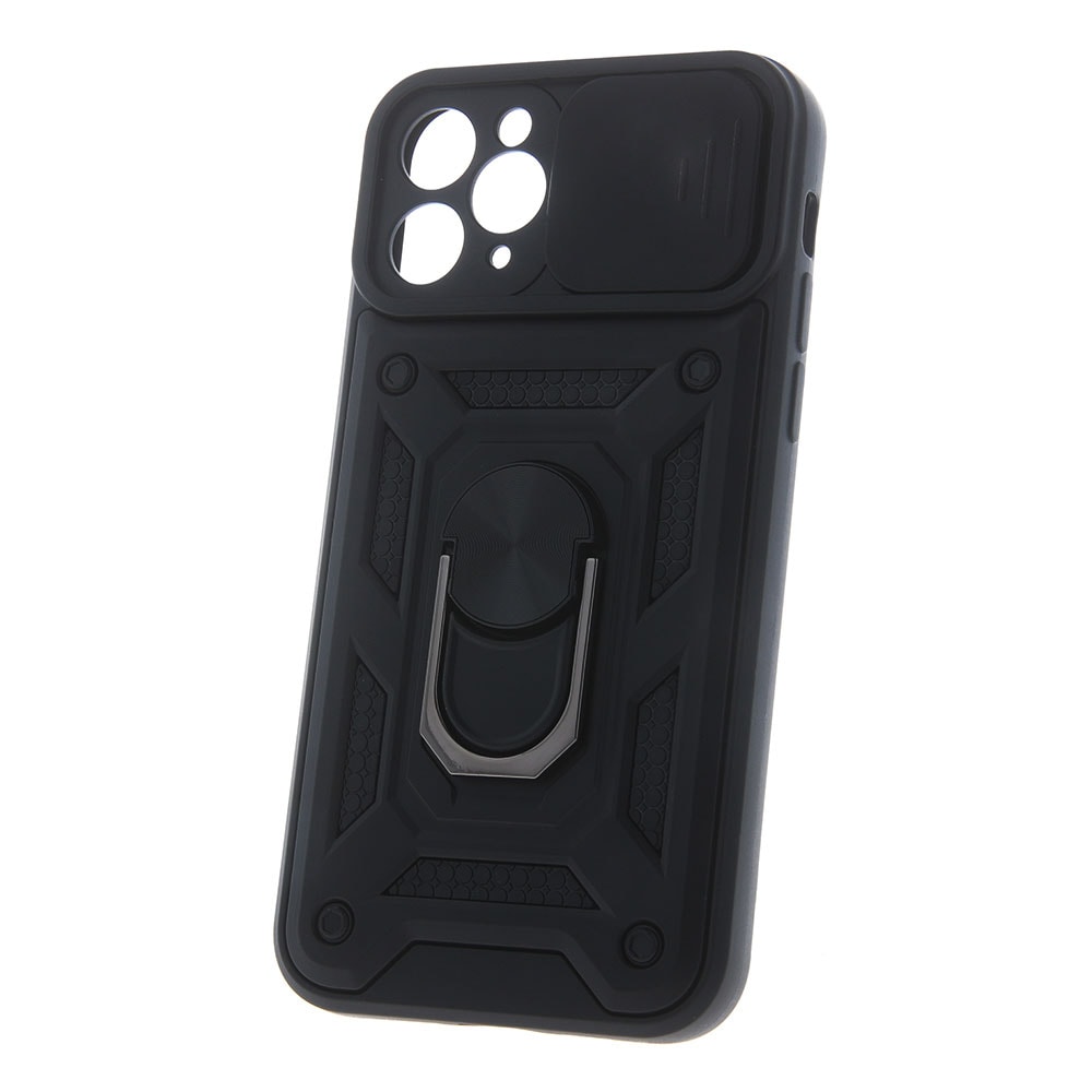 Defender Deksel med mobilring til Motorola Moto E13 - Sort