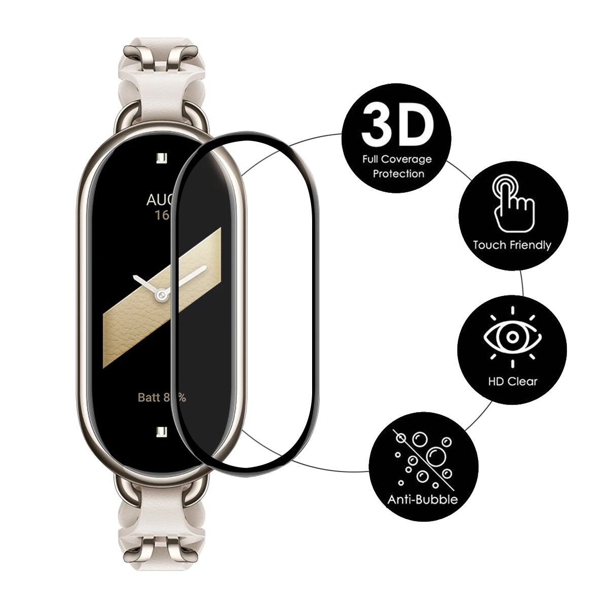 Skjermbeskytter 3D Xiaomi Band 8 - 2-pakning
