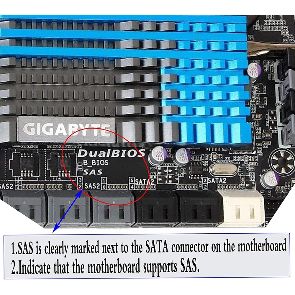SAS 22 Pin til 7 Pin + 15 Pin SATA Adapter
