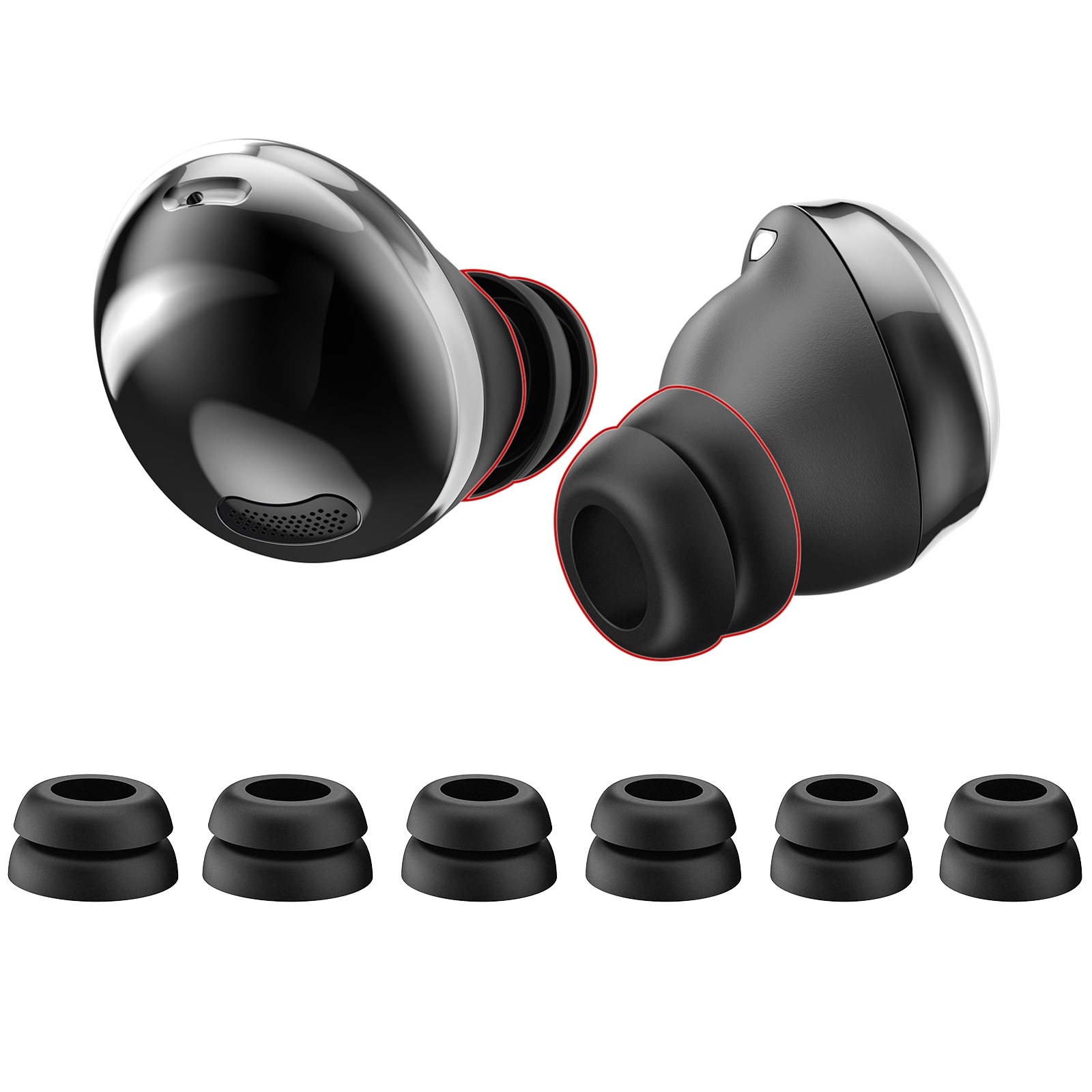 Ørepropper til Samsung Galaxy Buds Pro S+M+L - Sort