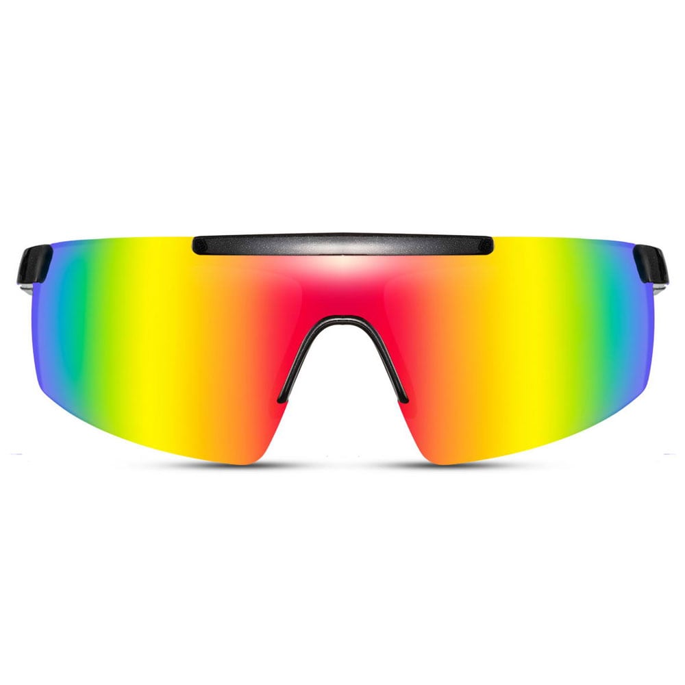 Sportsbriller med speilglass - Sort/Regnbue
