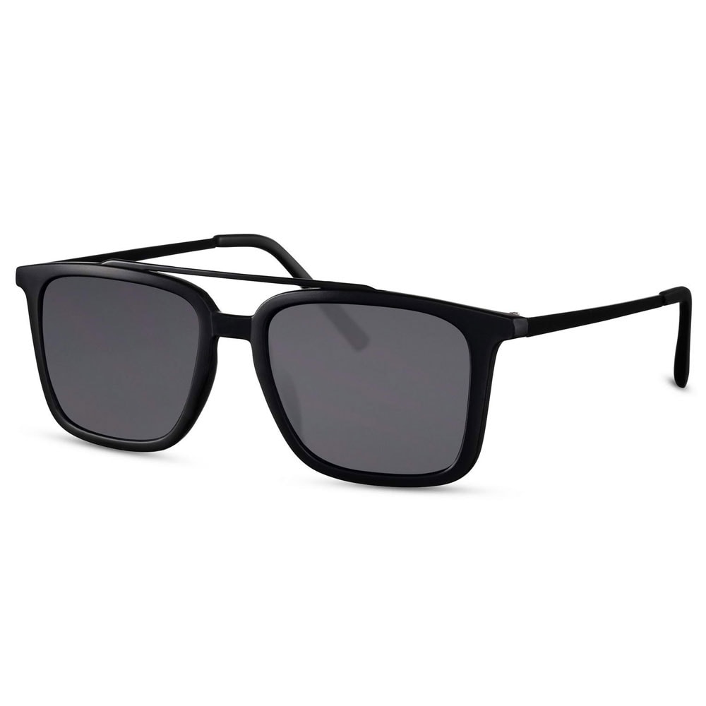 Solbriller - matt sort innfatning med sort linse