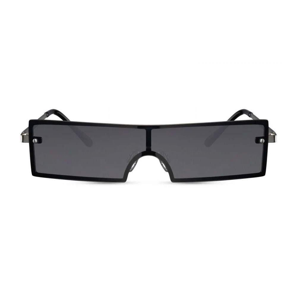 Solbriller - Sort/sølv innfatning med sort linse