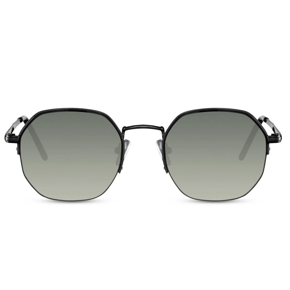 Runde solbriller - Sølv/Grønn