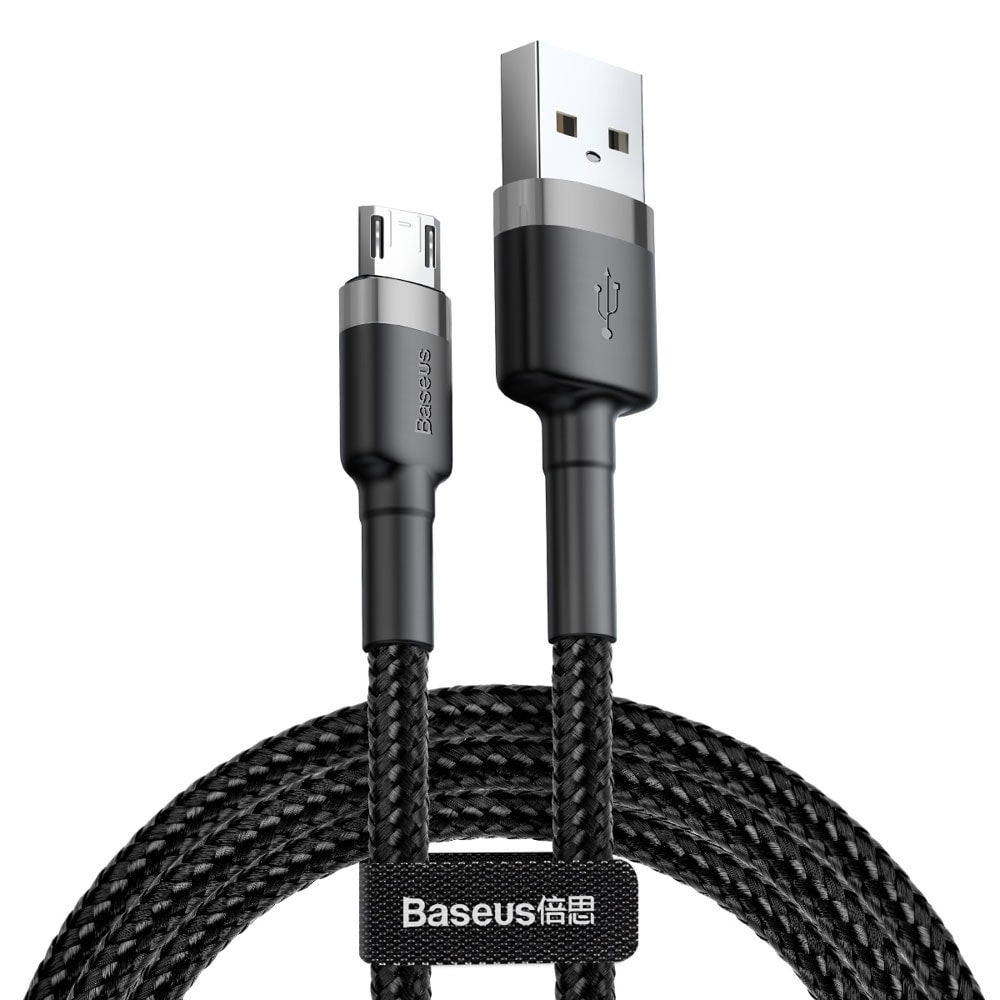 Baseus Cafule USB til MicroUSB-kabel 2m - Flettet Sort