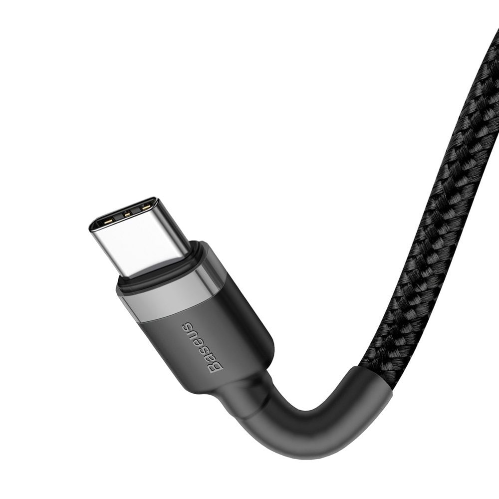 Baseus Cafule USB-C til USB-C-kabel 1m - Flettet Sort/Grå