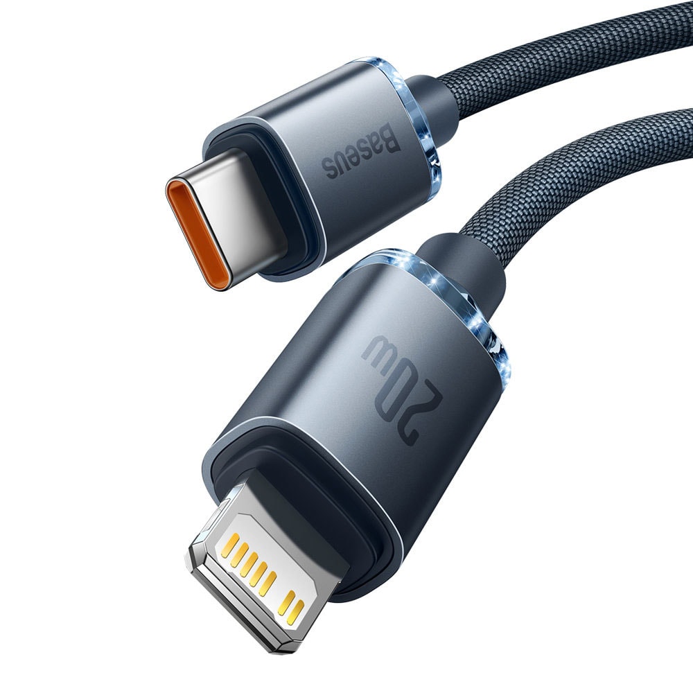 Baseus Crystal Shine USB-C til Lightning-kabel 20W 2m - Sort
