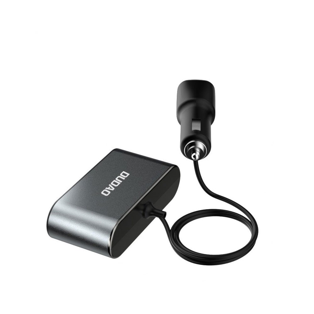 Dudao 1 til 3 Splitter for sigarettuttak med 2xUSB