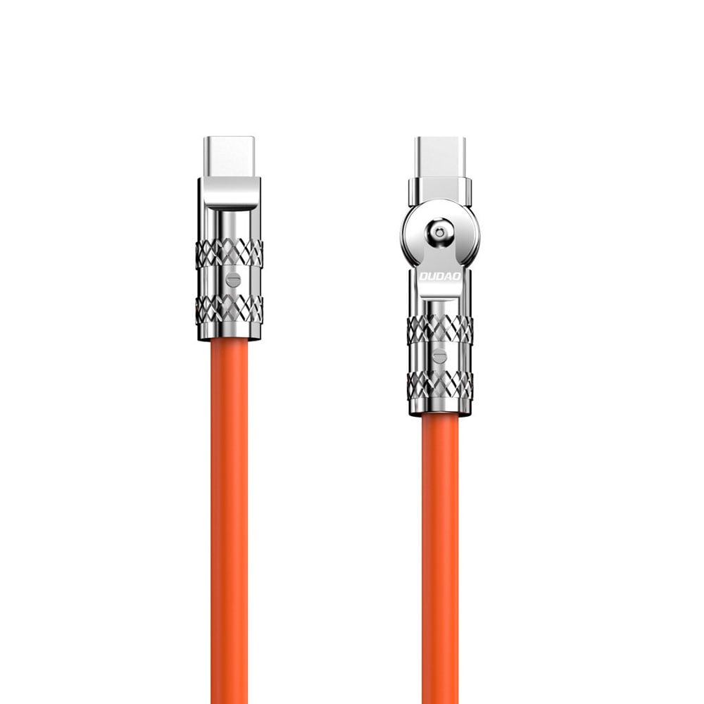 Dudao USB-kabel med USB-C til vinklet USB-C 120W 1m - Oransje