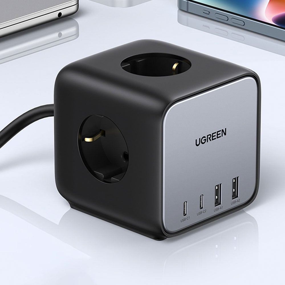 Ugreen Cube 65W Grenkontakt och 2xUSB 2xUSB-C