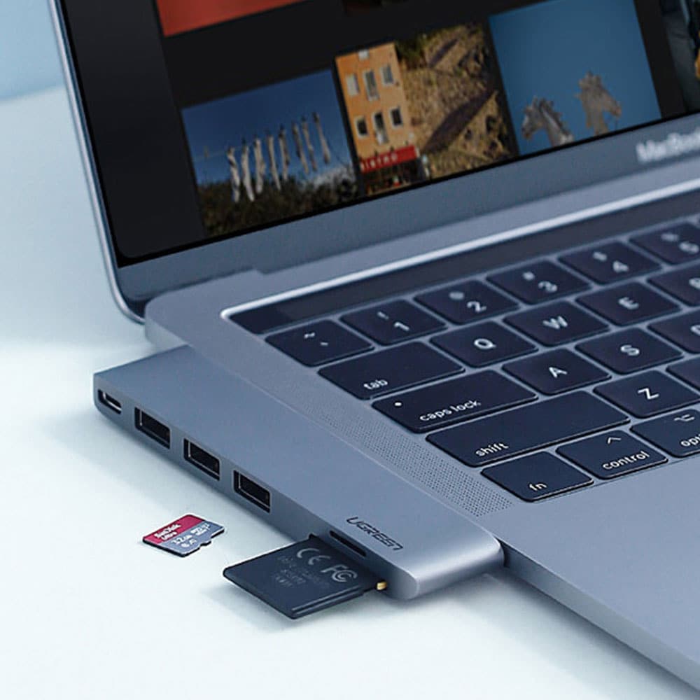 Ugreen Multihubb til MacBook Pro / Air- 2xUSB-C til 3xUSB & Minneskort
