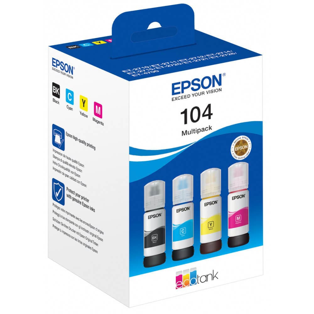 Epson 104 EcoTank Blekk C13T00P640 - Multipack