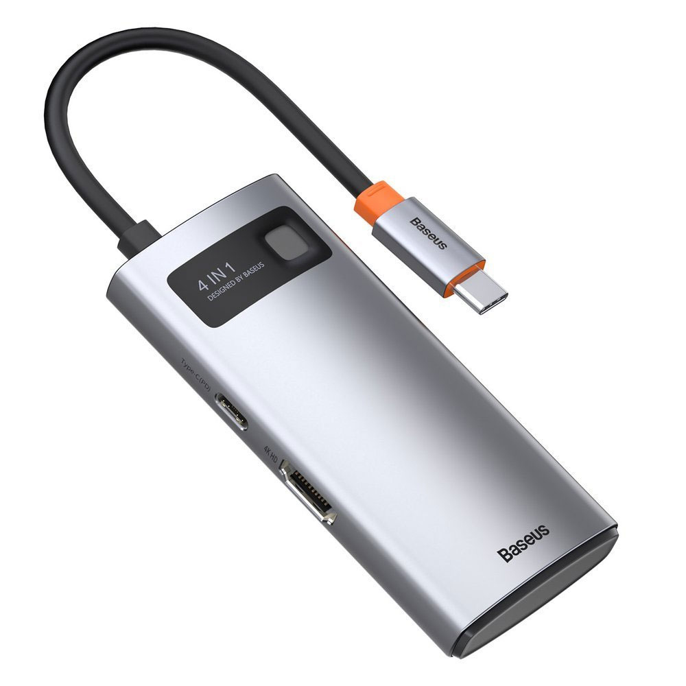 Baseus Metal Gleam 4i1 USB-C-hub 100W PD med HDMI, USB 2.0, USB 3.2