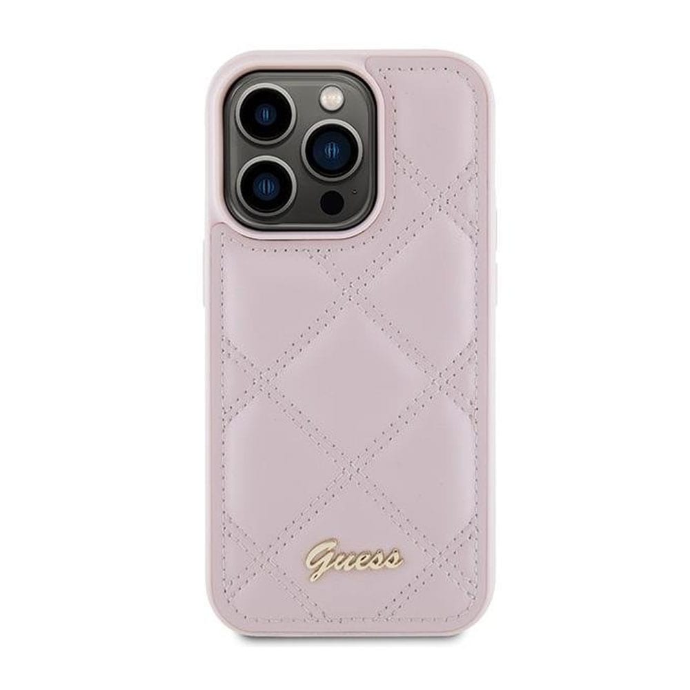 Guess Diamond Quilted Deksel til iPhone 15 Pro Max - Rosa