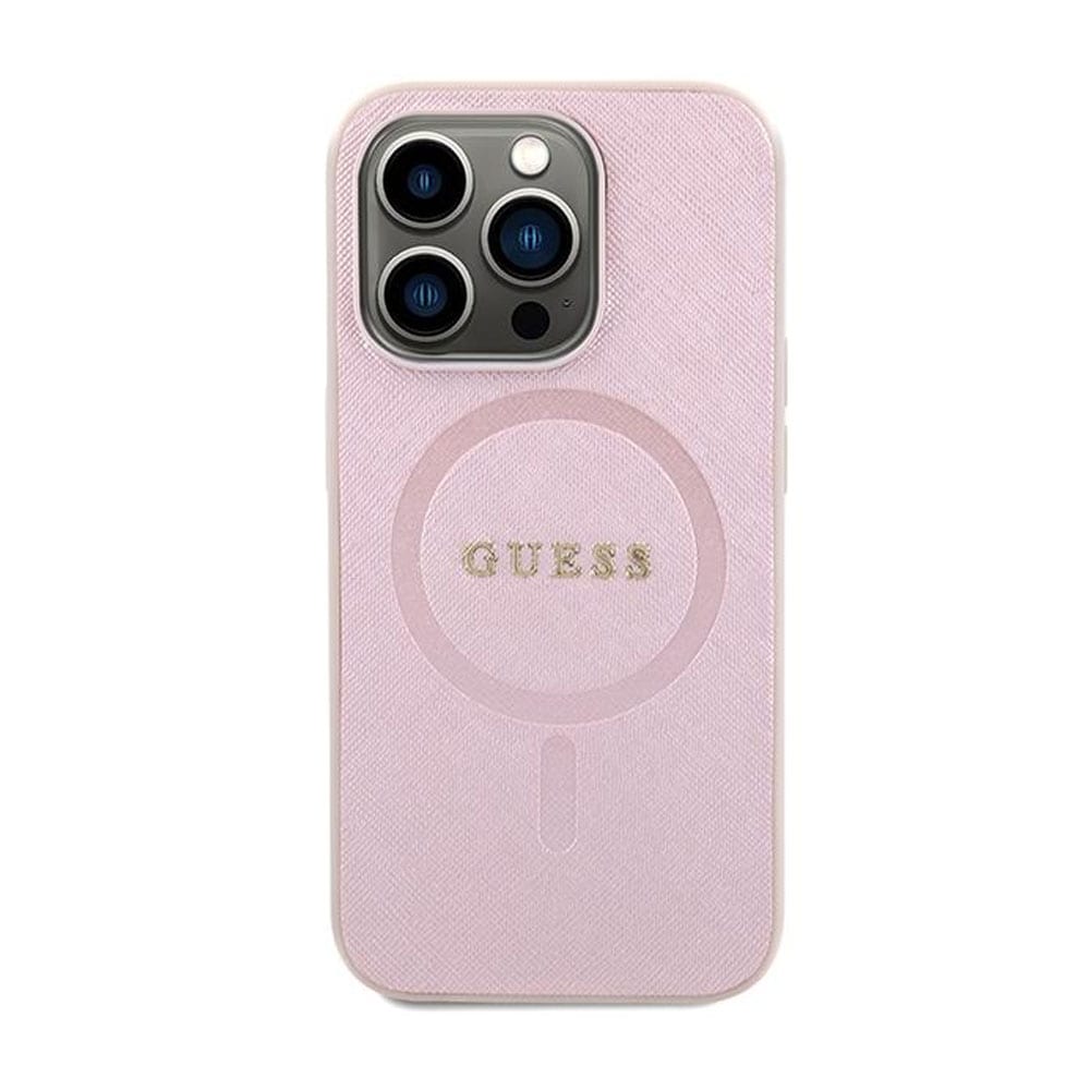 Guess Saffiano MagSafe Deksel til iPhone 15 Pro Max - Rosa