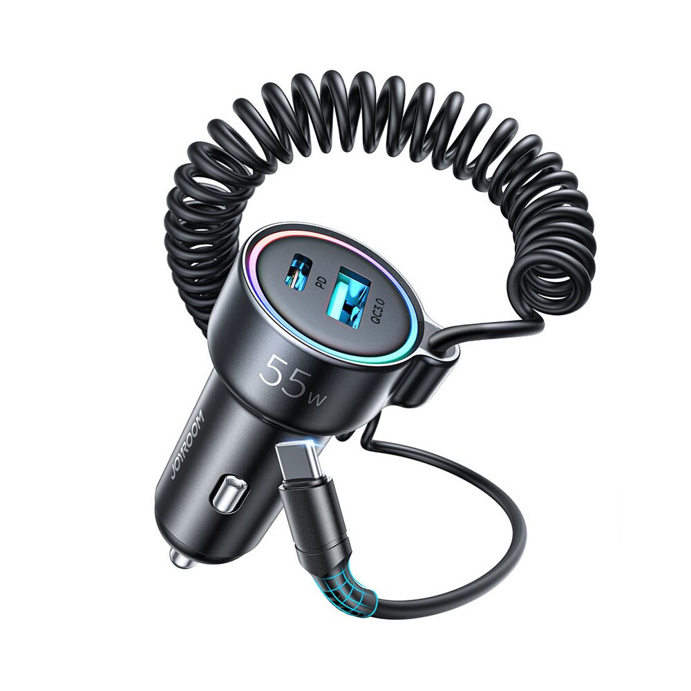 Joyroom Billader med USB, USB-C & USB-C-kabel 1,5m 55W