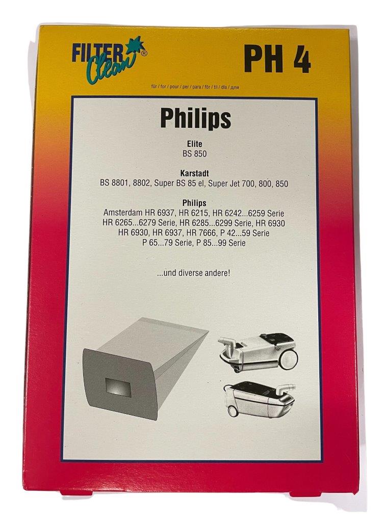 Støvsugerposer PH4 til Philips 6-pak