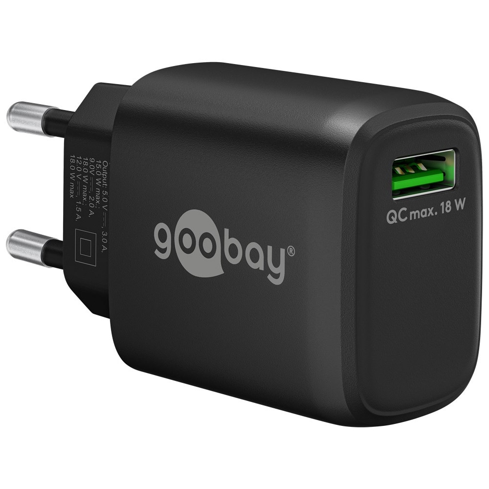 Goobay USB-Hurtiglader QC 3.0 18W - Svart