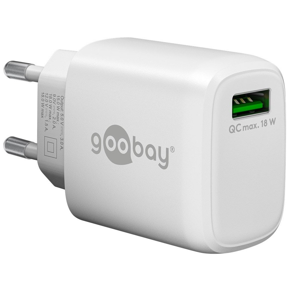 Goobay USB-Hurtiglader QC 3.0 18W - Hvit