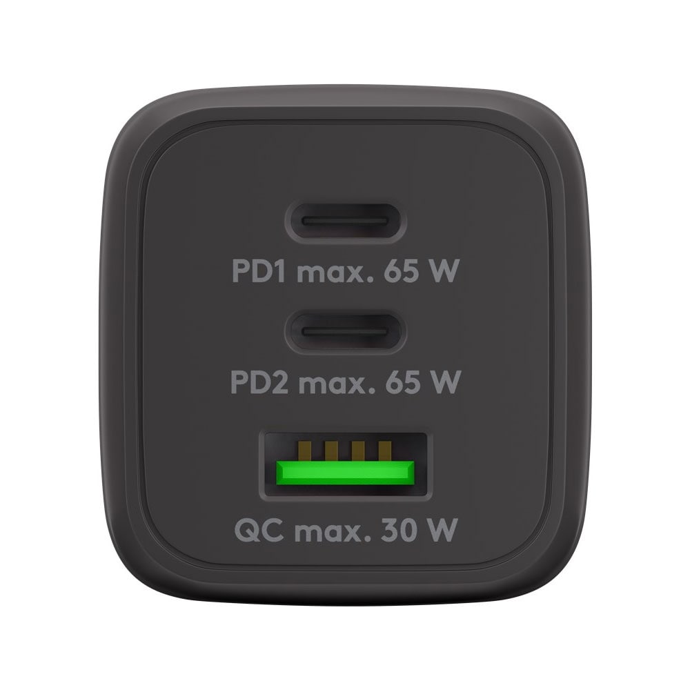 Goobay USB-Lader 1xUSB QC 3.0 2xUSB-C PD 65W - Svart