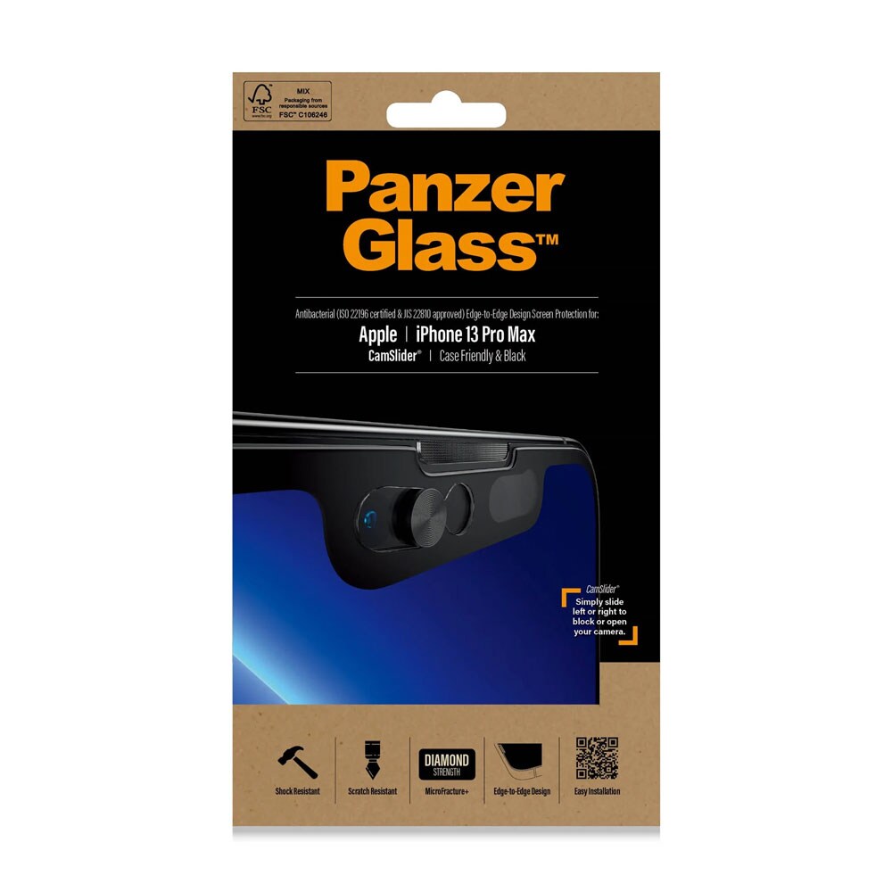 PanzerGlass CamSlider Screen Protector til iPhone 13 Pro Max - Edge-to-Edge