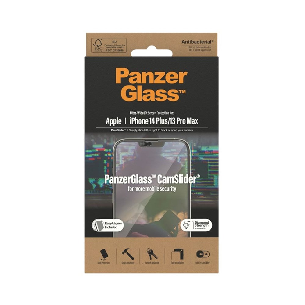 PanzerGlass CamSlider Screen Protector til iPhone 14 Plus - 13 Pro Max - Ultra-Wide Fit