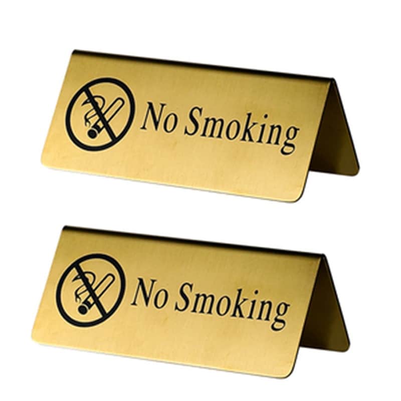 No-Smoking skilt for bord/benk - gull