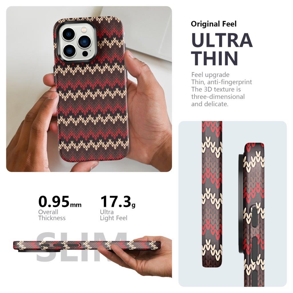 Tynt Bakdeksel til iPhone 14 Pro Tekstildesign - Rød