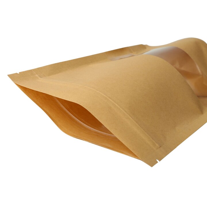 Papirposer med vindu og glidelås 50-pakning