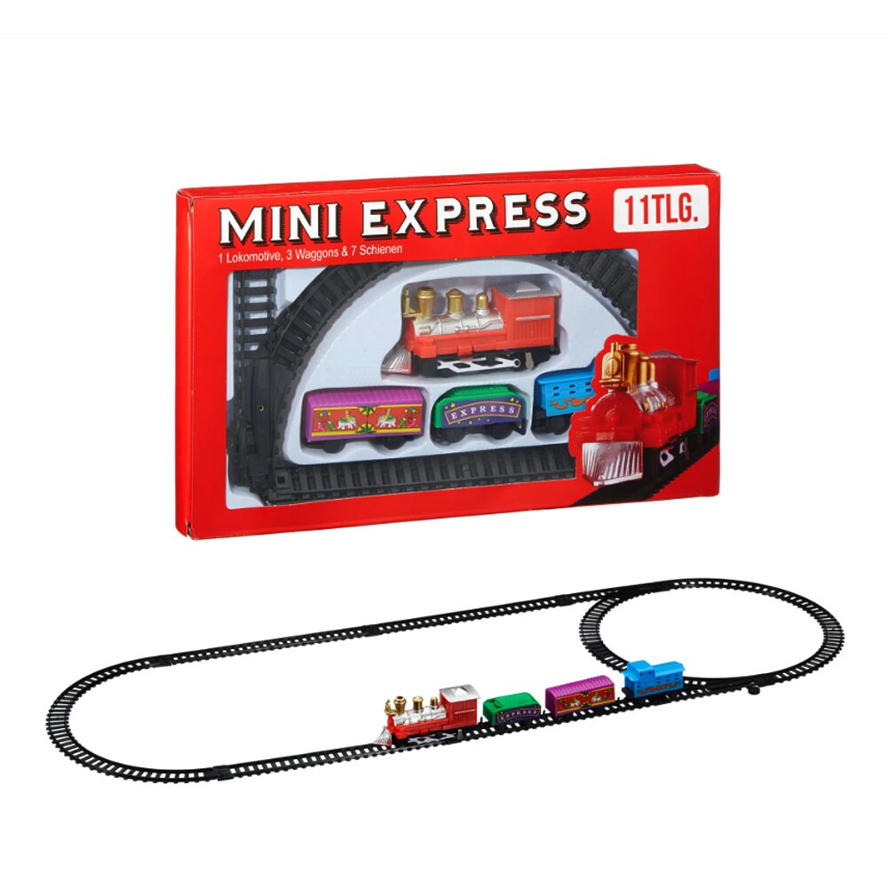 Mini Express Jernbane med lokomotiver og vogner