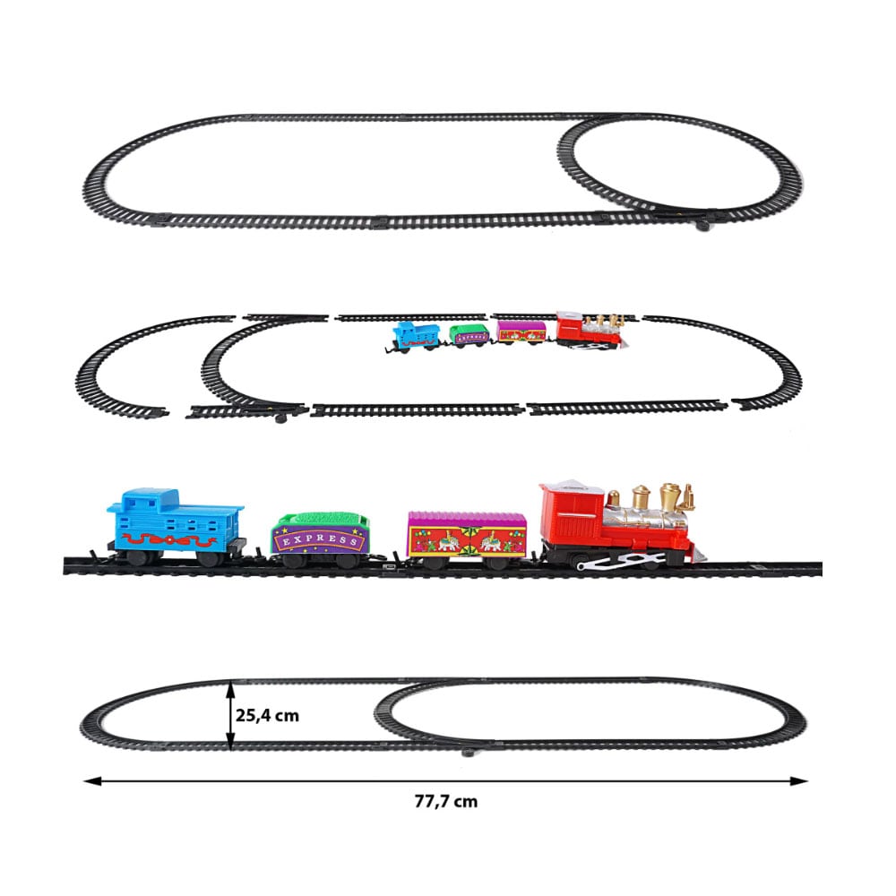 Mini Express Jernbane med lokomotiver og vogner