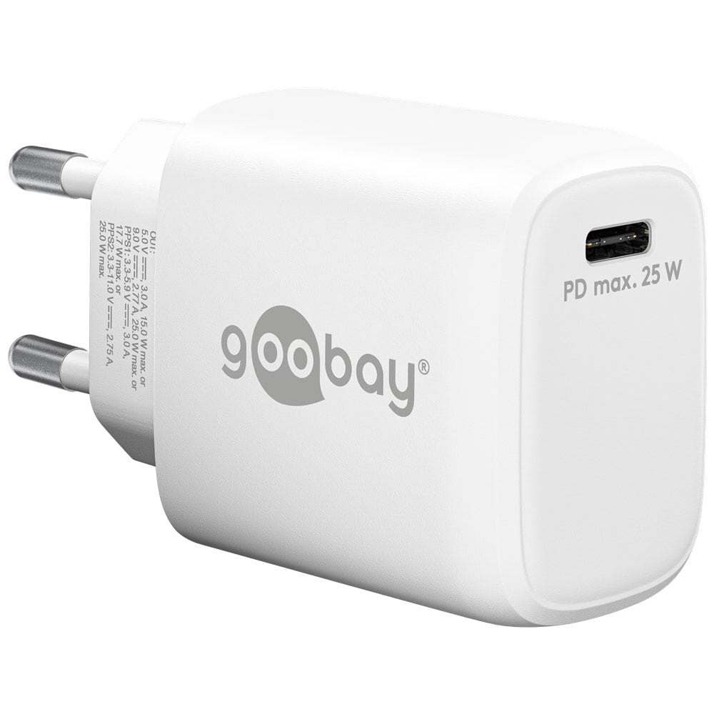 Goobay USB-C-Lader 25W Power Delivery - Hvit