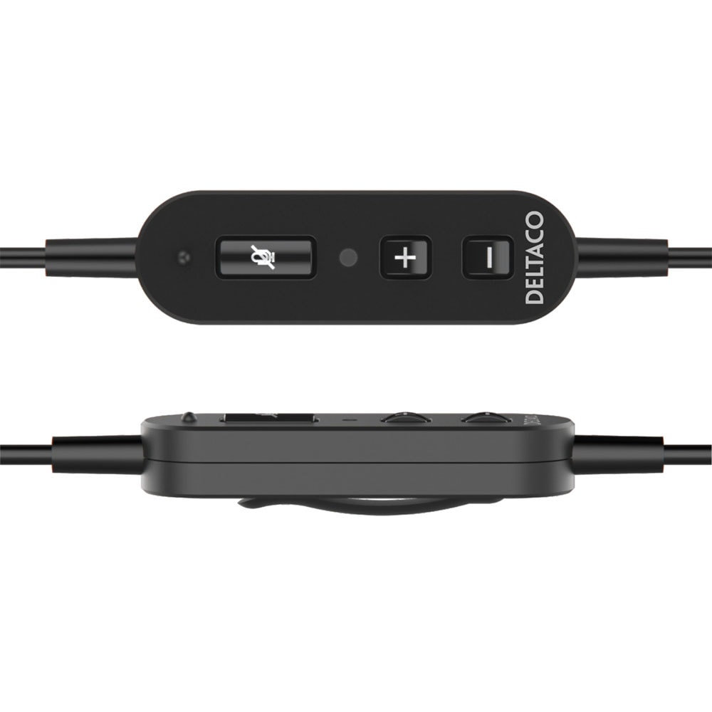 Deltaco USB Mono  Headset med mikrofon og volumkontroll