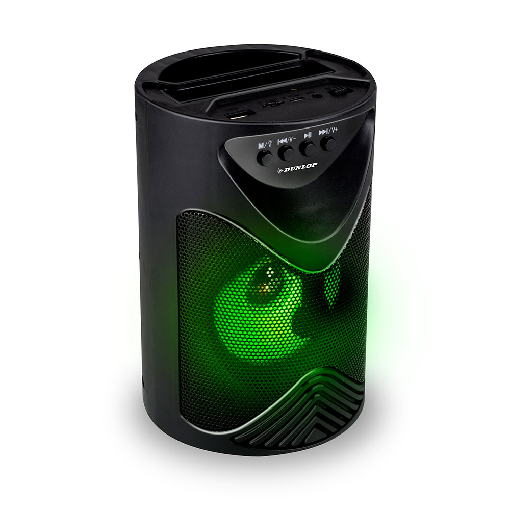 Dunlop Bluetooth-høyttaler med FM-radio og mobilstativ