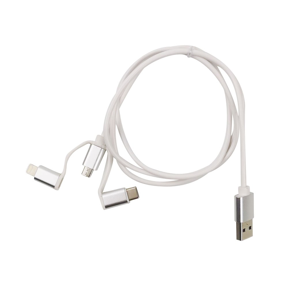 Moba 3i1 USB-kabel USB til MicroUSB, USB-C & Lightning