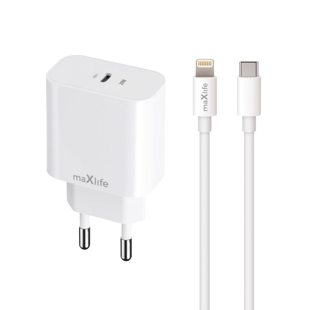 iPhone Hurtiglader 20W - USB-C PD-adapter med lynkabel