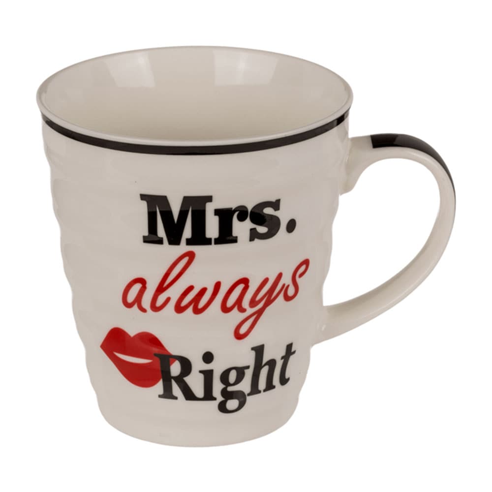 Porselenskrus - Mr Right & Mrs Always Right