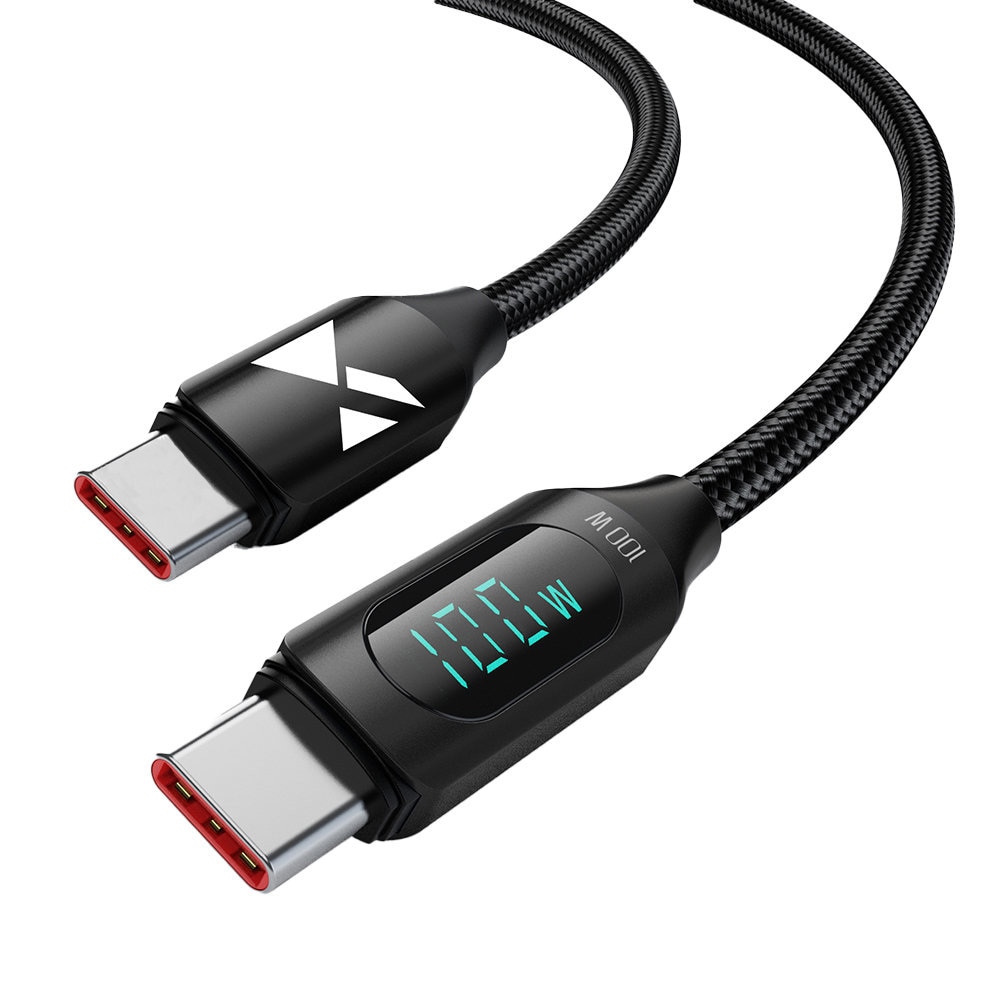 Wozinsky USB-C Kabel PD 100W med Skjerm 100W 1m - Sort