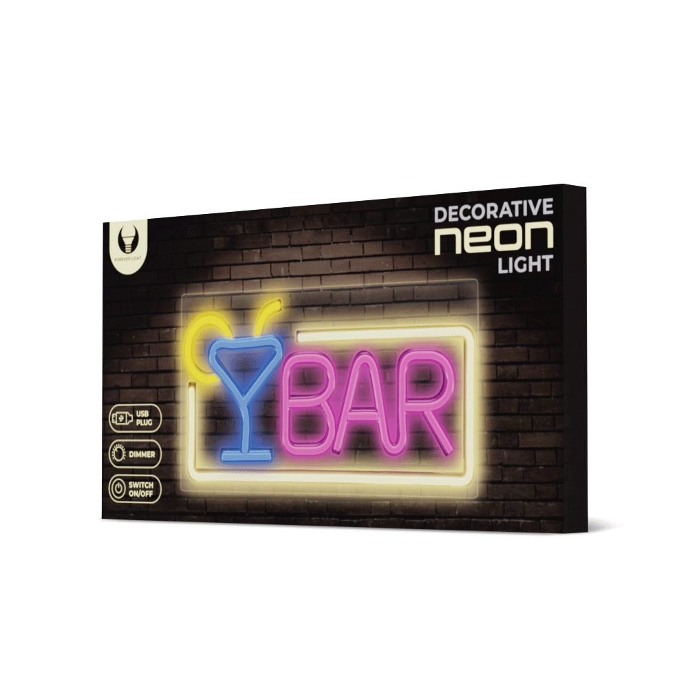 Forever Light Neonskylt Bar - Flerfarget