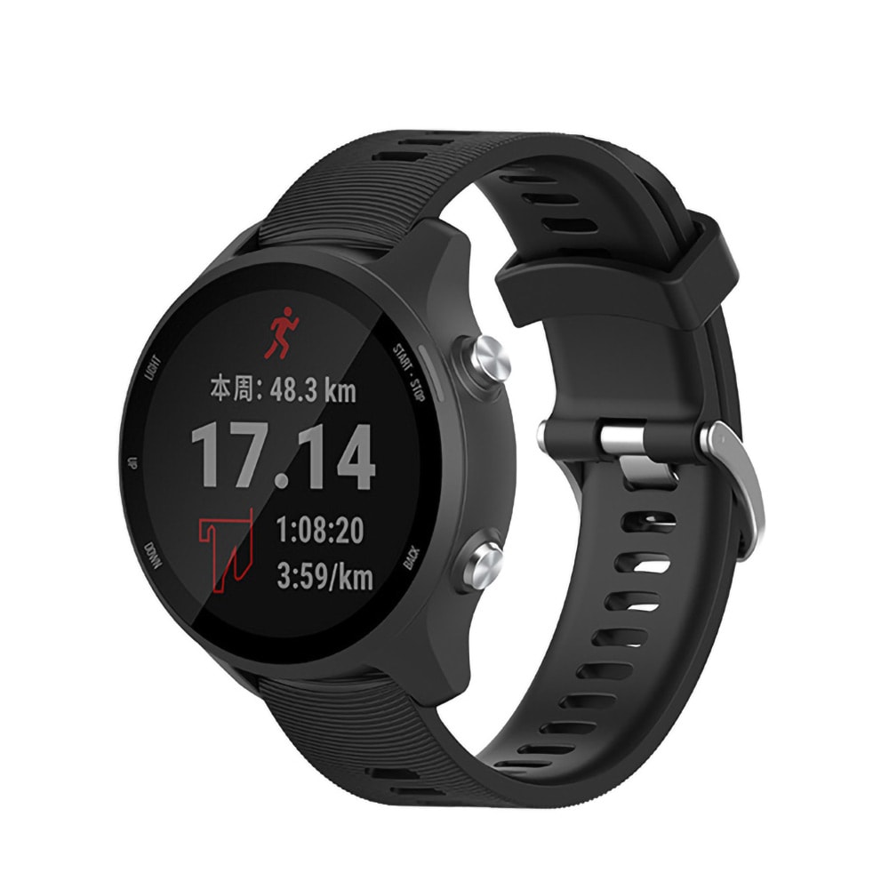 Silikonarmbånd til Garmin Forerunner 245 / 245 Music - Svart