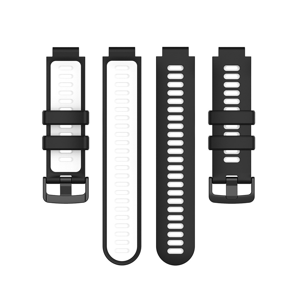 Silikonarmbånd for Garmin Forerunner 220 / 735XT / 235 - Svart/Hvit