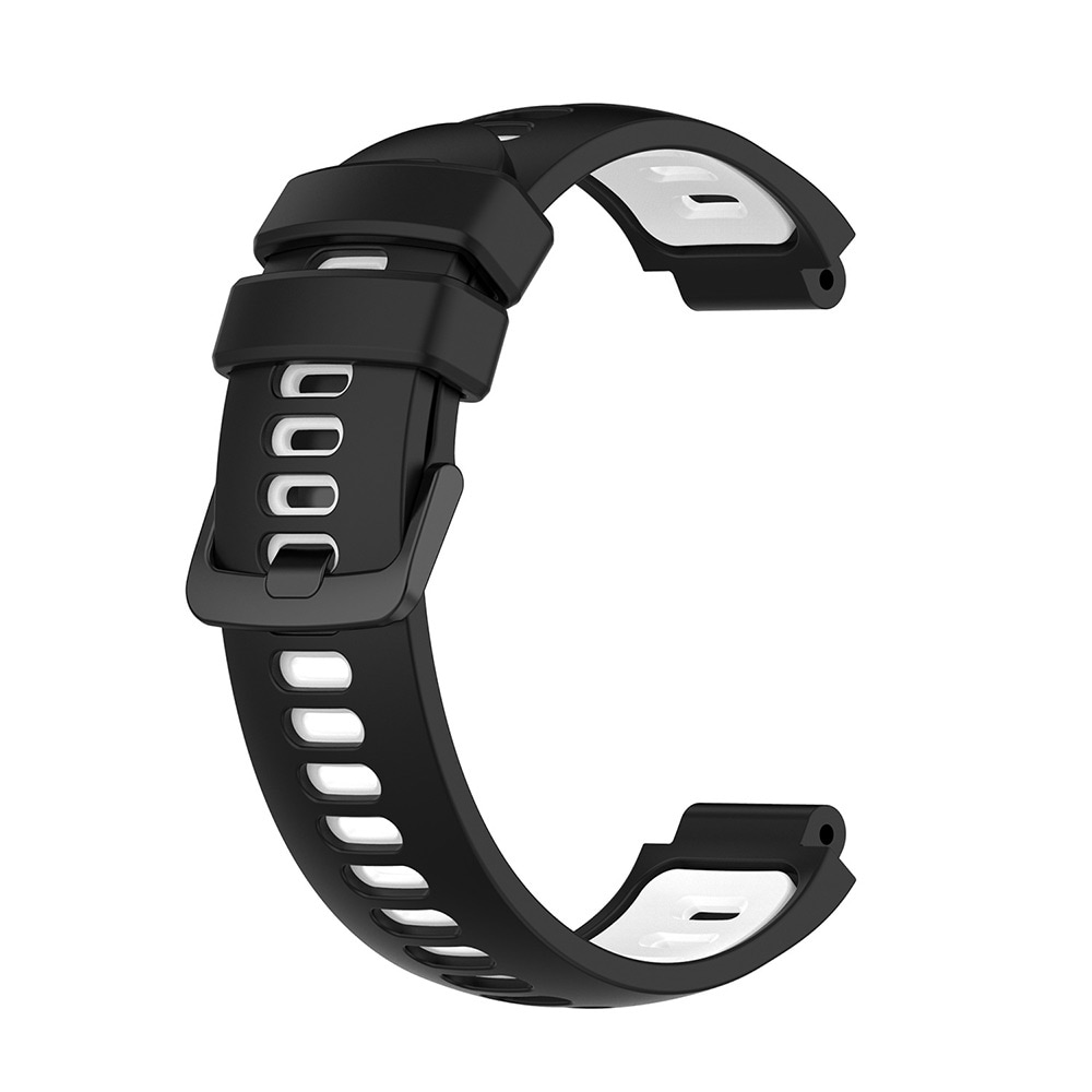 Silikonarmbånd for Garmin Forerunner 220 / 735XT / 235 - Svart/Hvit