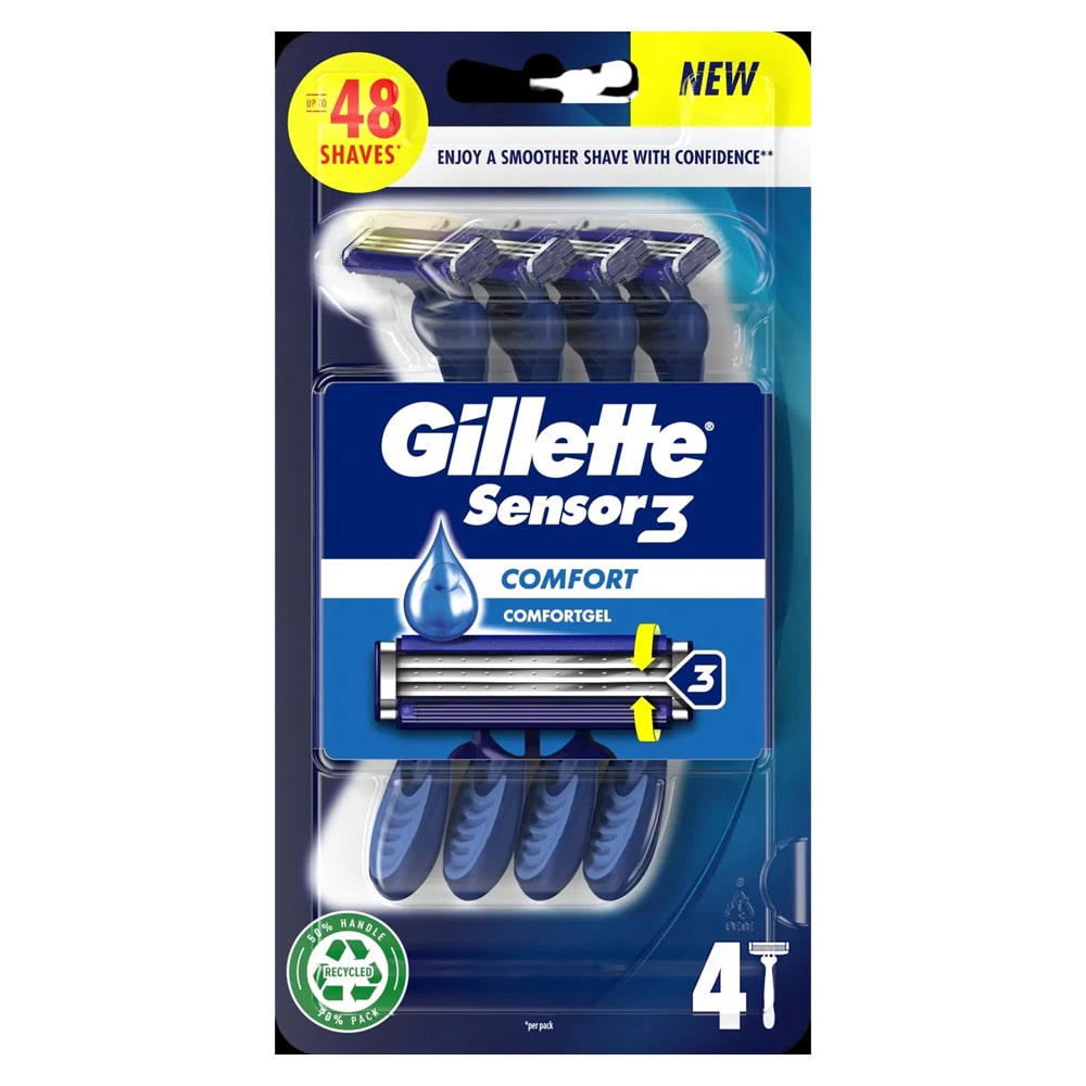 Gillette Sensor 3 Comfort Engangshøvel 4-pak