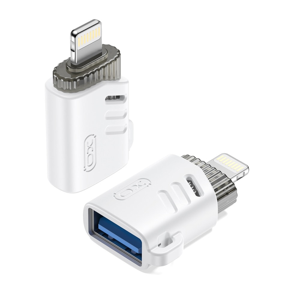 XO USB-adapter OTG USB til Lightning - Hvit
